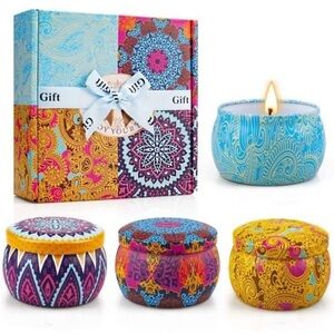 Aromatherapy Scented Tin Soy Candles Gifts Set